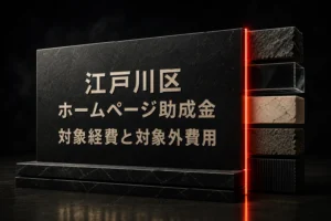 江戸川区のホームページ助成金の対象経費と対象外費用をまとめたサムネイル