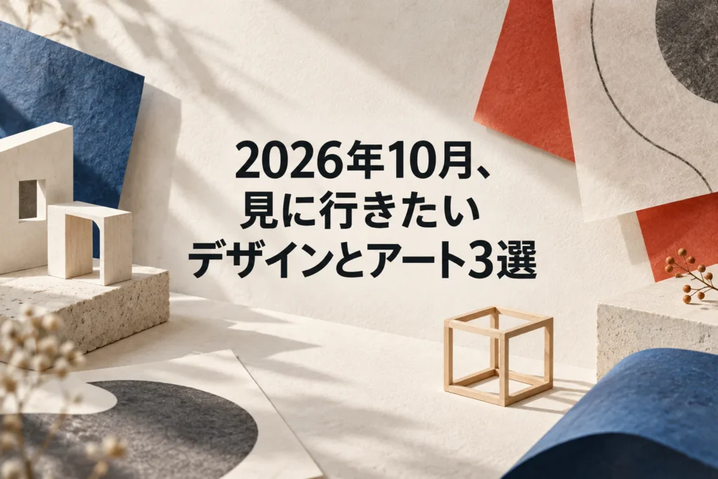 小さな建築模型、抽象的な紙のグラフィック、色面を描いたオリジナルの月刊デザインとアート案内